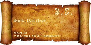 Werb Dalibor névjegykártya